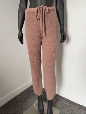188. Skims Cozy Drawstring Plush Joggers in Dusty Rose